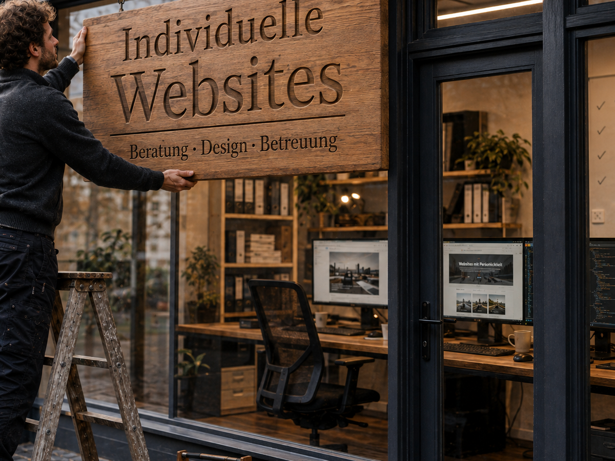 Visualisierung Websites: ein gebauter, live gestellter und gepflegter Webauftritt